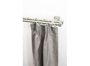 9002777388894 - Gardinenstange GARESA CUBUS Gardinenstangen Gr L 470 cm Ø 20 mm 2 läufig grau (chromfarben) Kinder Gardinenstangen für Vorhanggarnitur verlängerbar Endkappe mit Ringe