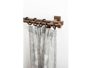 9002777389204 - Gardinenstange GARESA CUBUS Gardinenstangen Gr L 390 cm Ø 20 mm 2 läufig braun (nussbaum) Kinder Gardinenstangen für Vorhanggarnitur verlängerbar Endkappe mit Ringe