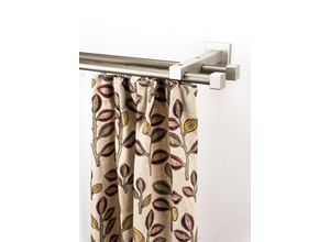 9002777404020 - Gardinenschiene GARESA Cubus Quad Innenlauf Gardinenstangen Gr L 330 cm 1 St 2 läufig grau (chromfarben) Gardinenschienen Innenlauf-Vorhanggarnitur verlängerbar Holz-Aluminium