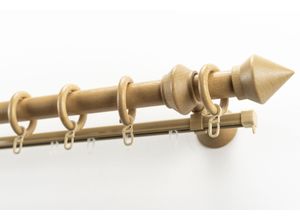 9002777407731 - Gardinenstange GARESA Palmo Gardinenstangen Gr B L 27 cm x 440 cm 1 St 2 läufig beige (natur) Kinder Gardinenstangen für Vorhanggarnitur aus Holz verlängerbar mit Ringe2 Lauf Gleiter