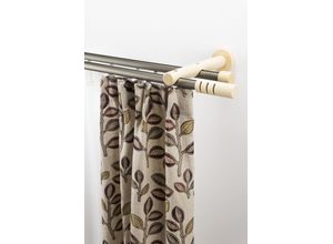 9002777409339 - Gardinenstange GARESA PEMPIA Gardinenstangen Gr L 480 cm Ø 20 mm 2 läufig beige (mattchromfarben natur) Kinder Gardinenstangen für VorhanggarniturInnenlaufgarnitur verlängerbar Knopf mAusschnitte