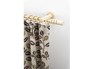 9002777410052 - Gardinenstange GARESA PEMPIA beige (natur) Gardinenstangen Kinder L 300cm Ø 20mm 1 läufig Holz Metall Vorhanggarnitur verlängerbar Knopf mAusschnitte mit Ringe L300cm