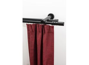 9002777415828 - Gardinenstange GARESA PEMPIA Gardinenstangen Gr L 520 cm Ø 20 mm 2 läufig schwarz Kinder Gardinenstangen für VorhanggarniturInnenlaufgarnitur verlängerbar Knopf mAusschnitte