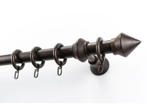 9002777417662 - Gardinenstange GARESA Palmo Gardinenstangen Gr B L 27 cm x 360 cm 1 St 1 läufig braun (nussbaum) Kinder Gardinenstangen für Vorhanggarnitur aus Holz verlängerbar mit Ringe2 Lauf Gleiter