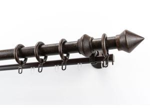 9002777418171 - Gardinenstange GARESA Palmo Gardinenstangen Gr B L 27 cm x 480 cm 1 St 2 läufig braun (nussbaum) Kinder Gardinenstangen für Vorhanggarnitur aus Holz verlängerbar mit Ringe2 Lauf Gleiter