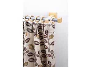 9002777418805 - Gardinenstange GARESA CUBUS Gardinenstangen Gr L 290 cm Ø 20 mm 1 läufig beige (natur chromfarben) Kinder Gardinenstangen für Vorhanggarnitur verlängerbar Endkappe mit Ringe
