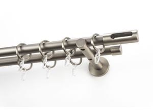 9002777439848 - Gardinenstange GARESA EASY Gardinenstangen Gr B L 65 cm x 210 cm Ø 20 mm 1 St 2 läufig goldfarben (aluminiumfarben nickelfarben) Kinder Gardinenstangen für Vorhanggarnitur verlängerbar Endk M Ausschnitt Alu m Ringe