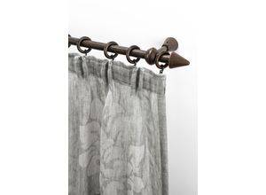 9002777464574 - Gardinenstange GARESA Evi Gardinenstangen Gr L 370 cm 1 läufig braun (nussbaum) Kinder Gardinenstangen für Vorhanggarnitur Holz verlängerbar Wandmontmit Ringe2 Lauf Gleiter