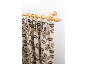 9002777464840 - Gardinenstange GARESA Evi Gardinenstangen Gr L 250 cm 1 läufig braun (buchefarben) Kinder Gardinenstangen für Vorhanggarnitur Holz verlängerbar Wandmontmit Ringe2 Lauf Gleiter