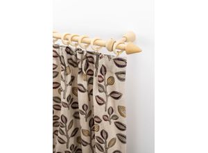 9002777465380 - Gardinenstange GARESA Evi Gardinenstangen Gr L 400 cm 1 läufig beige (natur) Kinder Gardinenstangen für Vorhanggarnitur Holz verlängerbar Wandmontmit Ringe2 Lauf Gleiter