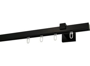 9002777474740 - Gardinenstange GARESA Nora Gardinenstangen Gr L 190 cm 1 läufig schwarz Kinder Gardinenstangen für Vorhanggarnitur einfache Montage an die Wand verlängerbar Kappe