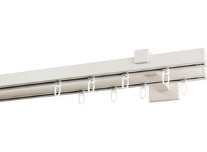 9002777476133 - Gardinenstange GARESA Nora Gardinenstangen Gr L 380 cm 2 läufig weiß Kinder Gardinenstangen für Vorhanggarnitur einfache Montage an die Wand verlängerbar Kappe