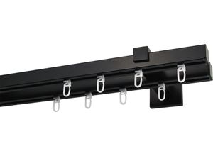 9002777476690 - Gardinenstange GARESA Nora Gardinenstangen Gr L 340 cm 2 läufig schwarz Kinder Gardinenstangen für Vorhanggarnitur einfache Montage an die Wand verlängerbar Kappe