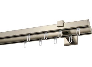 9002777477246 - Gardinenstange GARESA Nora Gardinenstangen Gr L 290 cm 2 läufig silberfarben (edelstahlfarben) Kinder Gardinenstangen für Vorhanggarnitur einfache Montage an die Wand verlängerbar Kappe