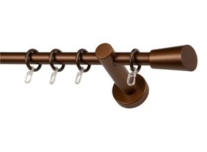 9002777484565 - Gardinenstange GARESA CLASSICO MOLIS braun (bronzefarben) L170cm Gardinenstangen Vorhanggarnitur verlängerbar Wandmontage Keil mit Ringe und Haken