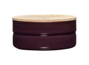 9003064015110 - Riess-kelomat - Riess Vorratsdose mit Holzdeckel 13cm 6h 615ml Dark Aubergine Emaille