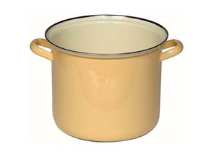 9003064060714 - Riess-kelomat - Riess Topf mit Chromrand Ø20cm 4 Liter hoher Fleischtopf Emaille Classic Pastell Goldgelb