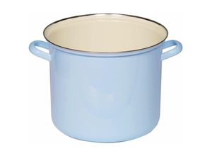 9003064060738 - Riess-kelomat - Riess Topf mit Chromrand Ø24cm 80L hoch Classic Pastell Blau Emaille Induktion