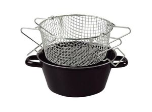 9003064061308 - Riess-kelomat - Riess Pommes-Frites Pfanne mit Einsatz Ø26cm Emaille Schwarz Induktion