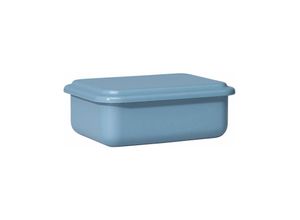 9003064125208 - Riess Vorratsbehälter Emaille mit Deckel nieder 15x11x5 cm Heidelbeerblau