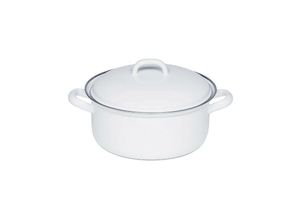 9003064330336 - Riess-kelomat - Riess Kasserolle mit Deckel Ø12cm 05 Liter Classic Weiss Emaille