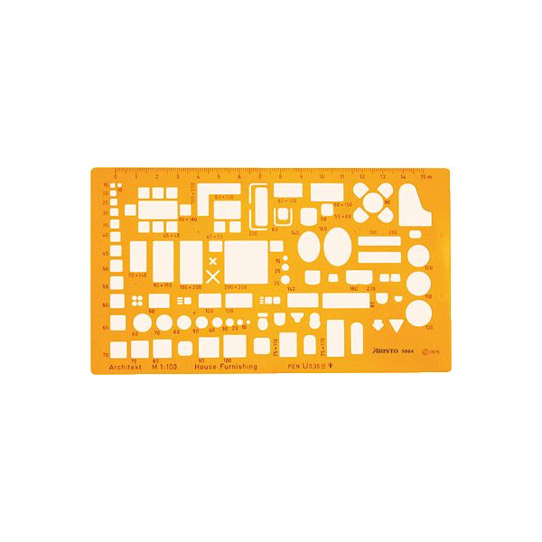 9003182050642 - Kunststoff-Schablone Architekt Möblierung 5064 gelb-transparent
