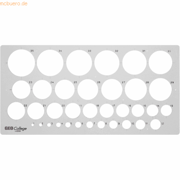 9003182233199 - Kunststoff-Kreisschablone 23319 GEOCollege transparent Ø 1-35mm