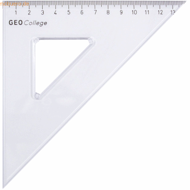 9003182234202 - 10 x Zeichendreieck Geocollege Polystyrol 45 Grad 200mm transpa