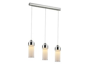 9003348100952 - - Pendelleuchte Hängeleuchte Esszimmerlampe Pendellampe Wohnzimmer 3 flammig Chrom silber Glas 3x led 5W 450Lm 3000K DxH 65x130 cm