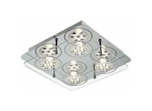 9003348112115 - Deckenleuchte Deckenlampe Kristallleuchte Wohnzimmerlampe 4 flammig Kristalloptik Metall Glas chrom klar satiniert 4x LED 5W 1400Lm 3000K HxLxB