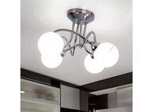 9003348112917 - Deckenleuchte 4-Flammig Chrom Kugellampe Decke Wohnzimmerleuchte Kugeln Stahl geschwungen 4x G9 DxH 40 x 195 cm