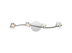 9003348113105 - Deckenlampe Deckenleuchte Spotlampe Wohnzimmerlampe Spotleiste 4 flammig Spots flexibel Glas klar satiniert silber 4x LED 4W 300Lm warmweiß LxBxH