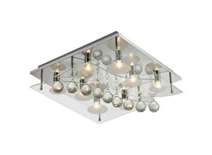 9003348113228 - - Deckenleuchte Chrom Beleuchtung Kristall Glas Wohnzimmer quadratisch Lampe 940030-8 aquila