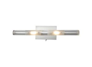 9003348113631 - Wandleuchte Wandlampe Wohnzimmer Schalter Wandstrahler Chrom Glas satiniert Beleuchtung Metall 2x LED 3W 2x 240lm neutralweiß LxBxH 40x11x6 cm