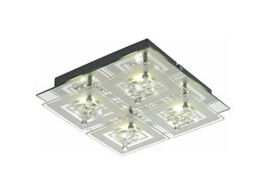 9003348114065 - - 12 Watt led Decken Lampe Leuchte Chrom Glas satiniert Kristalle 9740045-4 Miranda