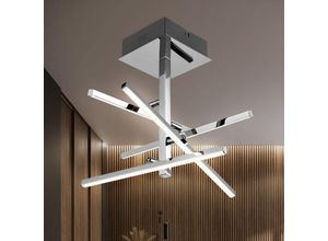 9003348157222 - Deckenleuchte Deckenlampe Wohnzimmer chrom in quadratischem Design mit verstellbaren Stäben Metall Acryl 4x LED 4x 4 Watt 4x 320 lm warmweiß LxBxH