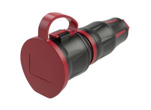 9003399454806 - 24711-sr Schutzkontaktkupplung Gummi PA6 250 v Schwarz Rot IP54 - Pc Electric