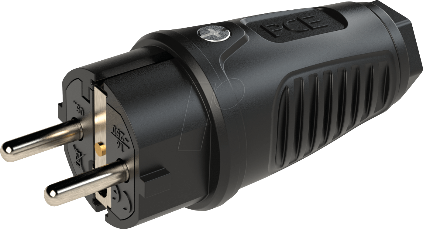 9003399468971 - TAUR2 0522-SS - Vollgummi-Stecker Taurus2 Typ EF - CEE 7 7 schwarz