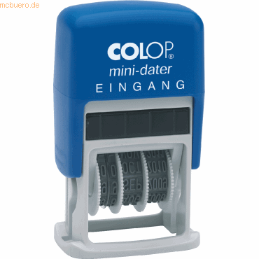 9004362302186 - COLOP Datumstempel mit Text Eingang Mini-Dater S 160 L selbstfärbend blau rot