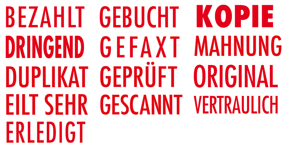 9004362395164 - Textstempel Printer 20 mit Text ORIGINAL Kunststoff rot