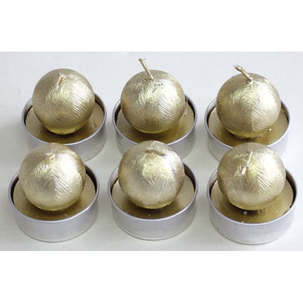 9004546361725 - Teelicht N19043-4009 Kugel gold Ø 40mm ca 2 Stunden Brenndauer 9004546361725 PBS 6 Stück