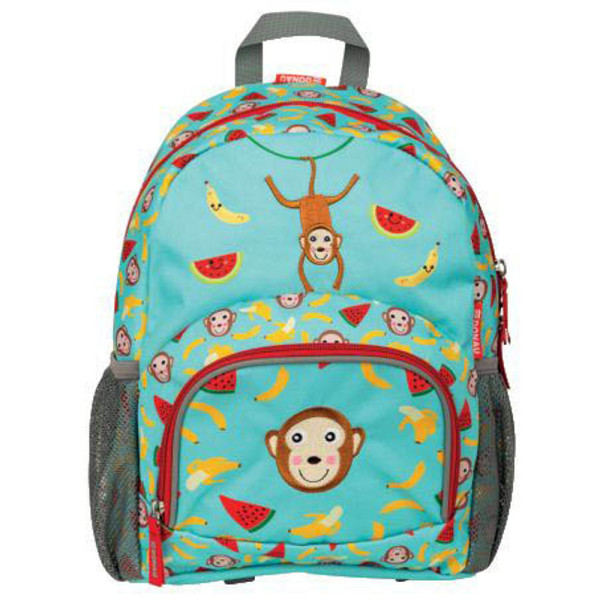 9004546446293 - Kindergartenrucksack Affe Kunstfaser hellblau