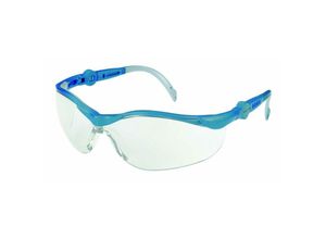 9004853573767 - Schutzbrille farblos blau grau PC2mm kratzfest & antifog Bügel in Länge & Neigung verstellbar - blau grau - Elmag