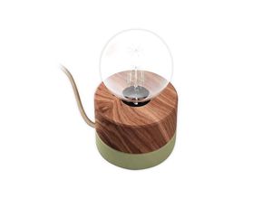 9005833059011 - Almut Von Wildheim - Tischlampe aus Walnuss Holz Schlafzimmer 0239 almut - Wasabigrün