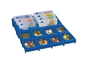 9006071200807 - Cash Notes Geldzählbrett mit 7 Geldschein- und 8 Münzfächern blau