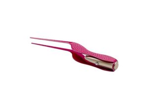 9006782251174 - Aougo - LED-Taschenlampe Ohrpinzette spitze Pinzette multifunktionale Pinzette mit Blinklicht professionelle Pinzette Rosenrot