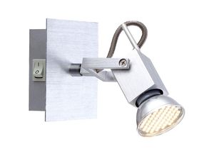 9007371227464 - Eglo - Wandleuchte schwenkbar Flurleuchte Wand Modern Wandlampe mit Schalter Aluminium gebürstet 2x led 35W 250Lm warmweiß LxB 10x125 cm Globo