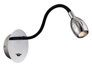 9007371237074 - Dekorative LED Wandleuchte chrom Acryl Textil Kunststoff Aluminiumspot mit schwarzen Streifen und Stanzung 5W - Glob