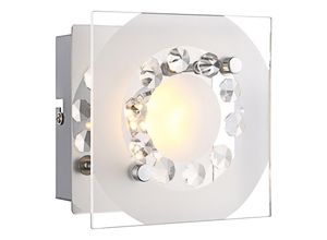 9007371237739 - Elegante LED Wandleuchte chrom Glas mit Muster K5 Kristalle klar 4W - TISOY 41690