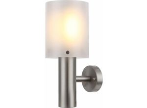 9007371300983 - - Wandlampe Wandleuchte Außenleuchte Hauswandlampe Terrasse IP44 Edelstahl silber opal 1x led 11W 710Lm warmweiß DxH 12x278cm